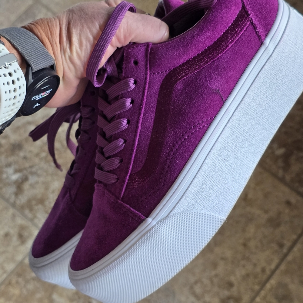 Vans Old Skool Platform Suede Dark Purple/Maroon Women's Shoes     FREE SHIPPING